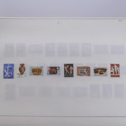 Lot massif de timbres de Grèce 1886-2001 oblitérés sur feuilles.