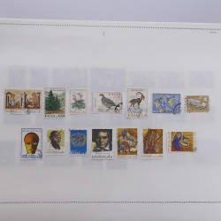 Lot massif de timbres de Grèce 1886-2001 oblitérés sur feuilles.