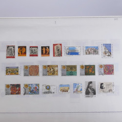 Lot massif de timbres de Grèce 1886-2001 oblitérés sur feuilles.