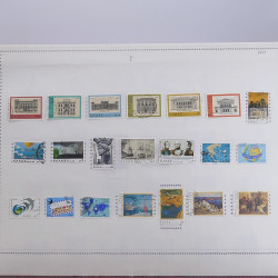 Lot massif de timbres de Grèce 1886-2001 oblitérés sur feuilles.