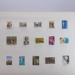 Lot massif de timbres de Grèce 1886-2001 oblitérés sur feuilles.