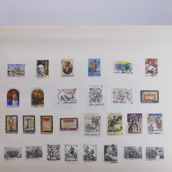 Lot massif de timbres de Grèce 1886-2001 oblitérés sur feuilles.