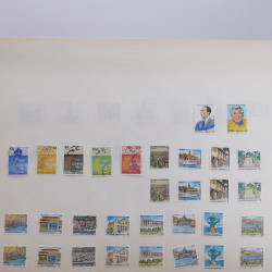 Lot massif de timbres de Grèce 1886-2001 oblitérés sur feuilles.
