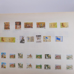 Lot massif de timbres de Grèce 1886-2001 oblitérés sur feuilles.