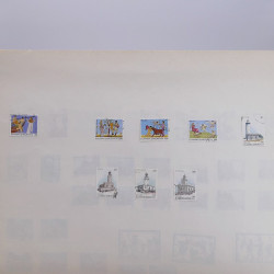 Lot massif de timbres de Grèce 1886-2001 oblitérés sur feuilles.