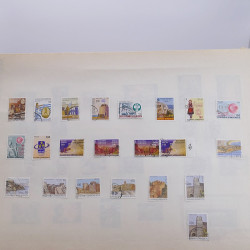 Lot massif de timbres de Grèce 1886-2001 oblitérés sur feuilles.