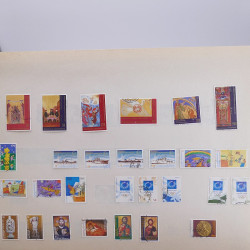 Lot massif de timbres de Grèce 1886-2001 oblitérés sur feuilles.