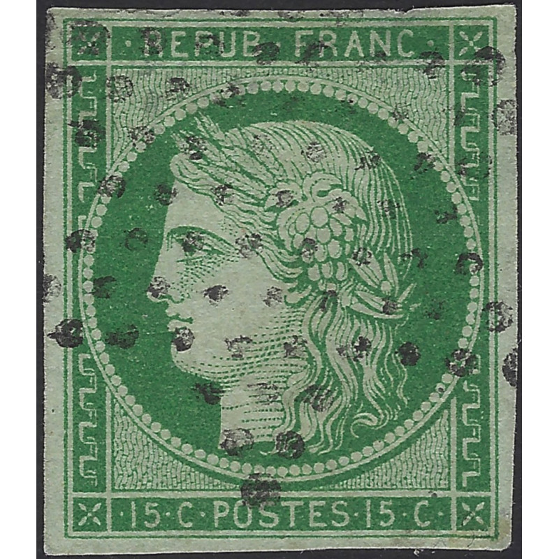 Cérès timbre de France N°2 oblitéré étoile.