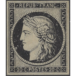 Cérès timbre de France N°3a variété neuf (*).