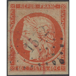 Cérès timbre de France N°5 oblitéré.
