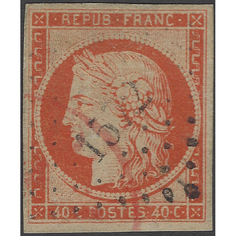 Cérès timbre de France N°5 oblitéré.