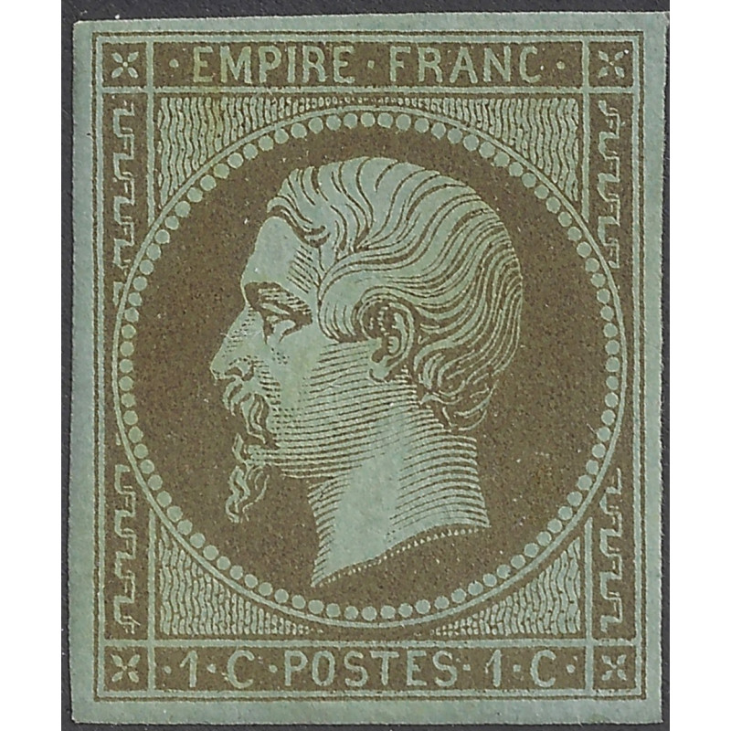 Empire non dentelé timbre de France N°11c mordoré neuf*.