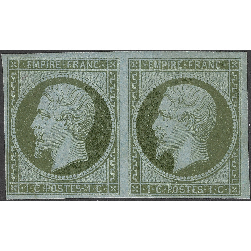 Empire non dentelé timbre de France N°11 paire neuf (*).