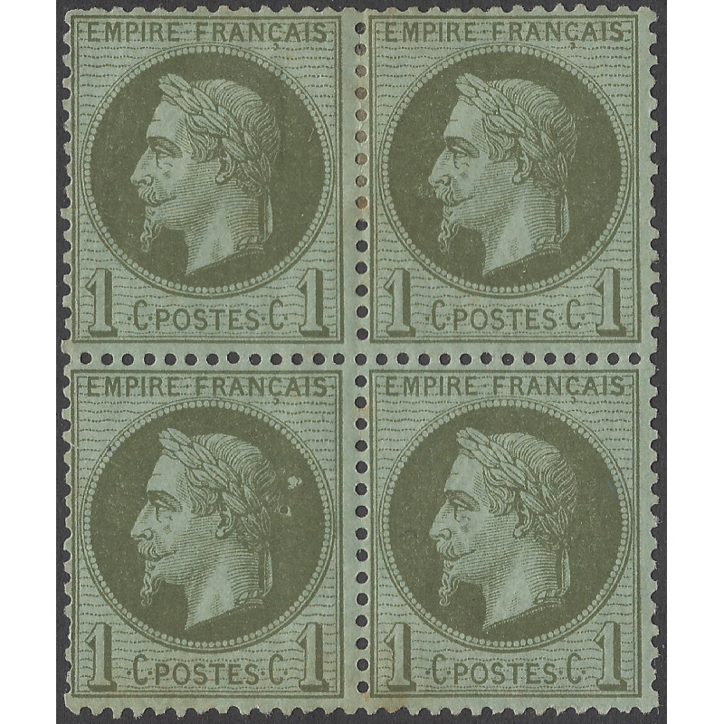 Empire Lauré timbre de France N°25 bloc de 4 neuf*.