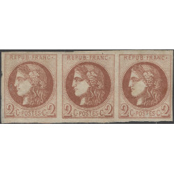 Bordeaux timbre de France N°40B bande de 3 ex. neuf (*).