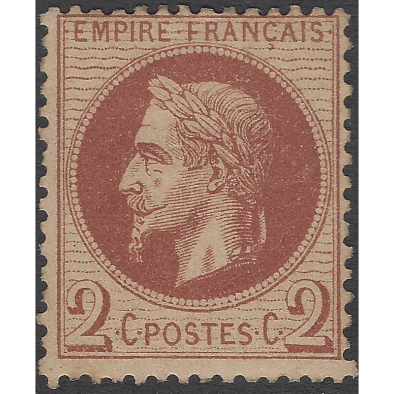 Empire Lauré timbre de France N°26A neuf (*).