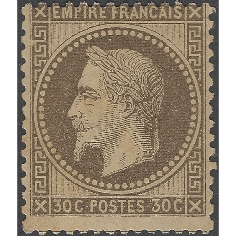 Empire Lauré timbre de France N°30h fond ligné neuf*.