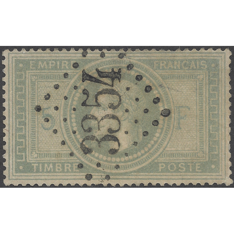 Empire dentelé timbre de France N°33 oblitéré.
