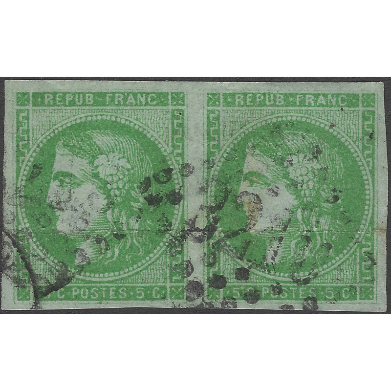 Bordeaux timbre de France N°42B paire oblitéré.