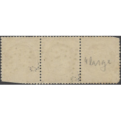 Cérès dentelé timbre de France N°38f oblitéré dans une bande de 3 ex, R.