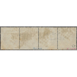Cérès dentelé timbre de France N°36a bande de 4 ex. oblitéré.