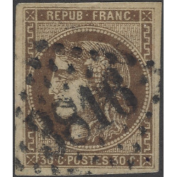 Bordeaux timbre de France N°47d brun foncé oblitéré.