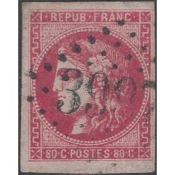 Bordeaux timbre de France N°49b rose vif oblitéré.