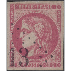 Bordeaux timbre de France N°49d groseille oblitéré.