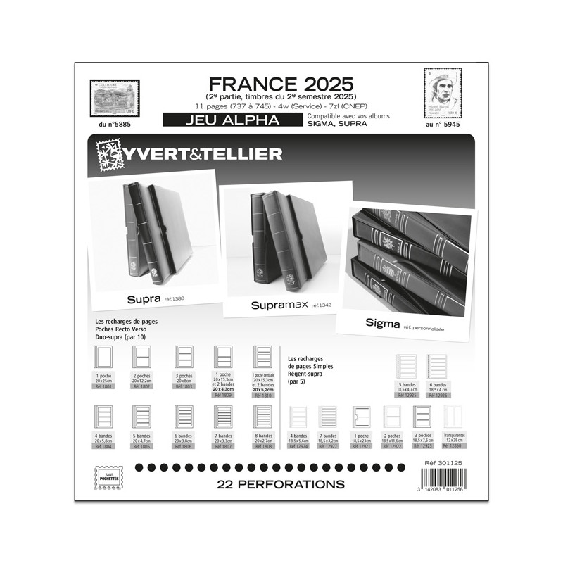 Jeux ALPHA France 2025 deuxième semestre sans pochettes de protection.