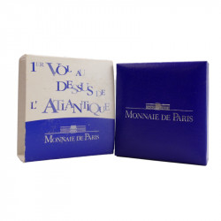 Coffret BE 1 euro 1/2 argent Premier vol au dessus de l'Atlantique 2002.