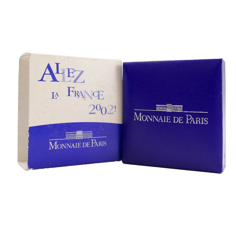 Coffret BU 1/4 euro argent Allez La France 2002.