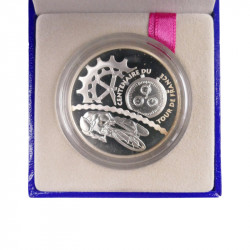 Série de 5 coffrets BE 1 euro 1/2 argent Centenaire du Tour de France 2003.