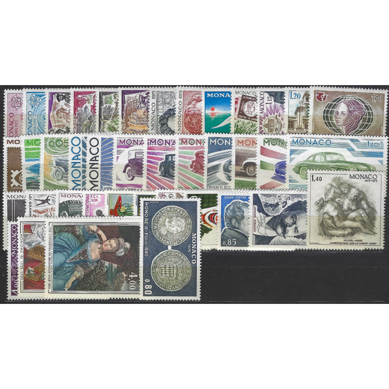 Monaco timbres d'année 1975 complète N°1003-1042 neuf**.
