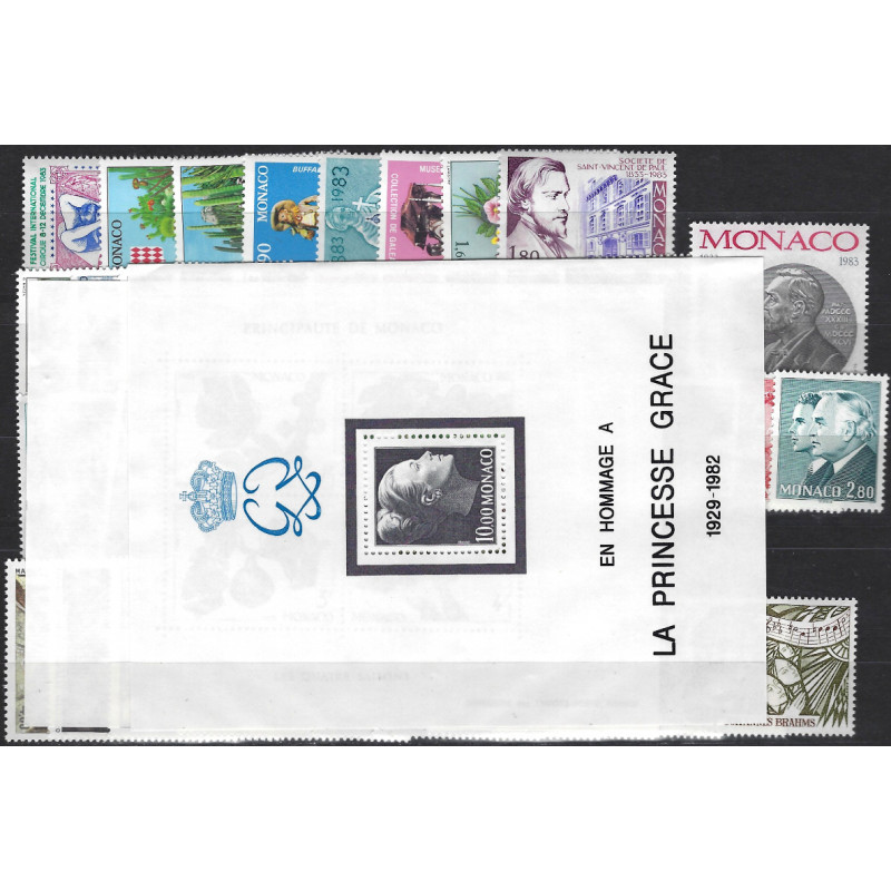 Monaco timbres d'année 1983 complète N°1359-1403 neuf**.