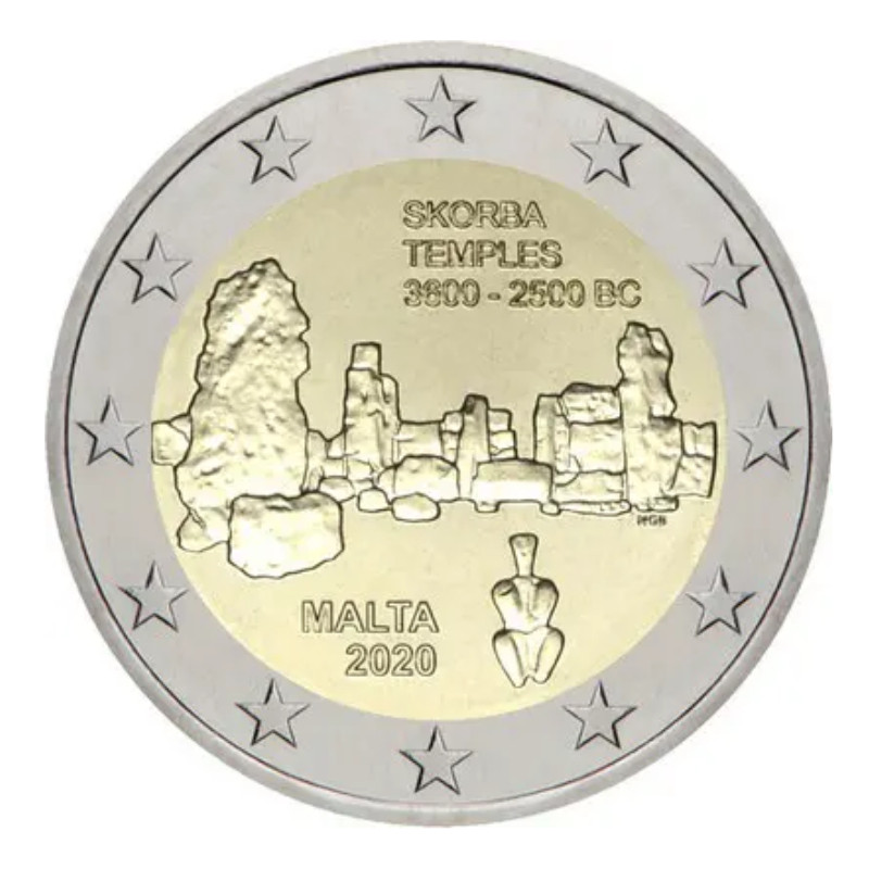 2 euros commémorative Malte 2020 - Temples de Skorba.