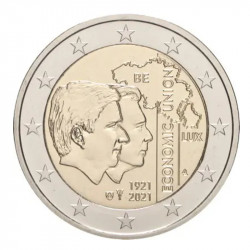2 euros commémorative Belgique 2021 - Union économique avec Le Luxembourg.