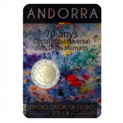 2 euros commémorative Andorre 2018 BU - Droits de l’homme.
