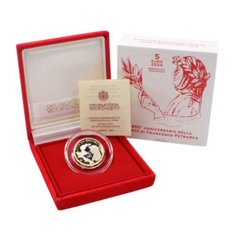 Coffret 5 euros Vatican 2024 BE - Francesco Petrarca.