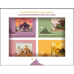 Feuillets crypto Pack NFTimbre7 Mont Saint-Michel autoadhésif.
