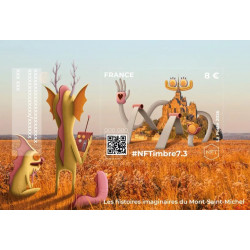 Feuillets crypto Pack NFTimbre7 Mont Saint-Michel autoadhésif.