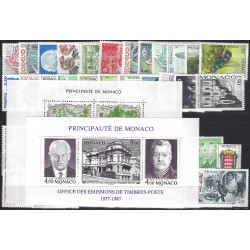 Monaco timbres d'année 1987 complète N°1562-1613 neuf**.