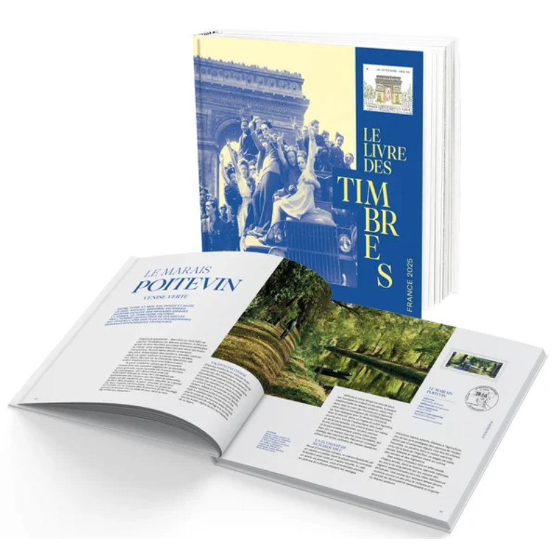 Livre des timbres de France de l'année 2025.
