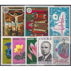 Andorre Français timbres d'année 1975 complète N°243-250 neuf**.