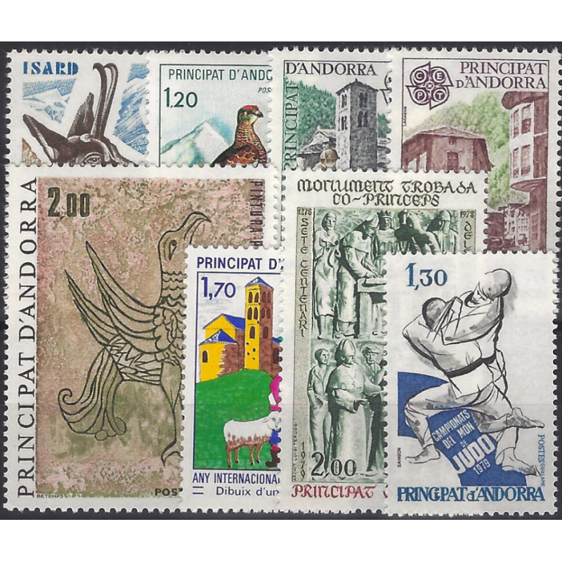 Andorre Français timbres d'année 1979 complète N°274-281 neuf**.