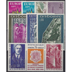 Andorre Français timbres d'année 1972 complète N°217-225A neuf**.