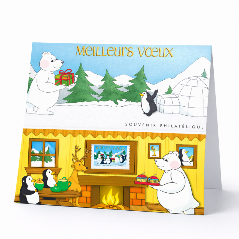 Bloc souvenir N°5 Manchots, renne et ours neuf**.