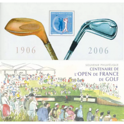 Bloc souvenir N°13 Golf - Centenaire de l'Open de France neuf**.