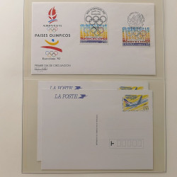 Collection entiers postaux de France 1992-1996 en album Lindner.