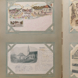 Collection cartes postales Souvenir de Noel 1898 en un album.