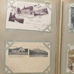 Collection cartes postales Souvenir de Noel 1898 en un album.